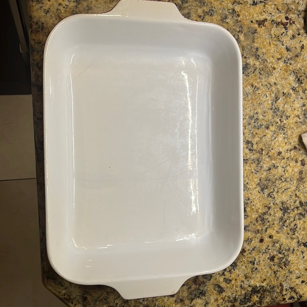 Vintage Emile Henry Red large 15x11.5 rectangular baking dish